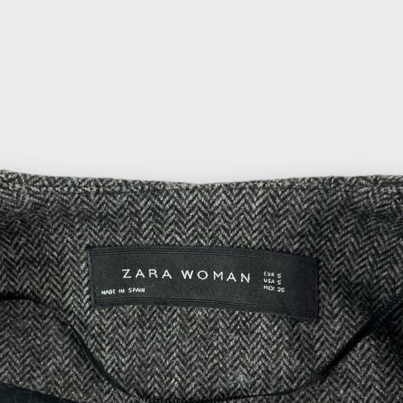 Zara Oversized Open Front Herringbone Blazer Size Small - Picture 4 of 5